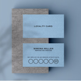 Cartão De Visita Light Blue Linen Texture Loyalty Card