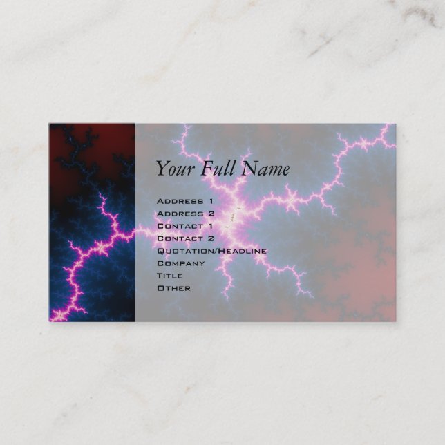 Cartão De Visita Lightcleave - arte do Fractal (Frente)