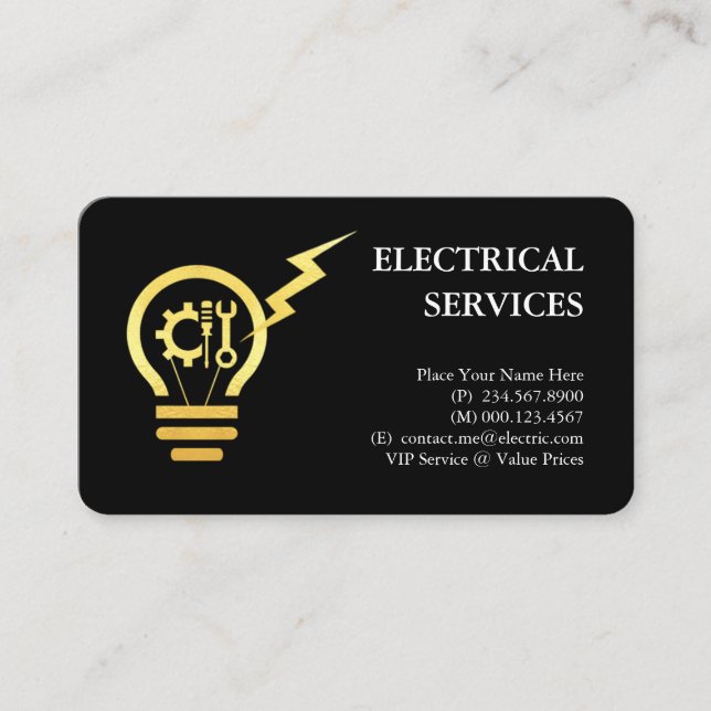Cartão De Visita Lightning Powers Bulb Tools Filament (Frente)