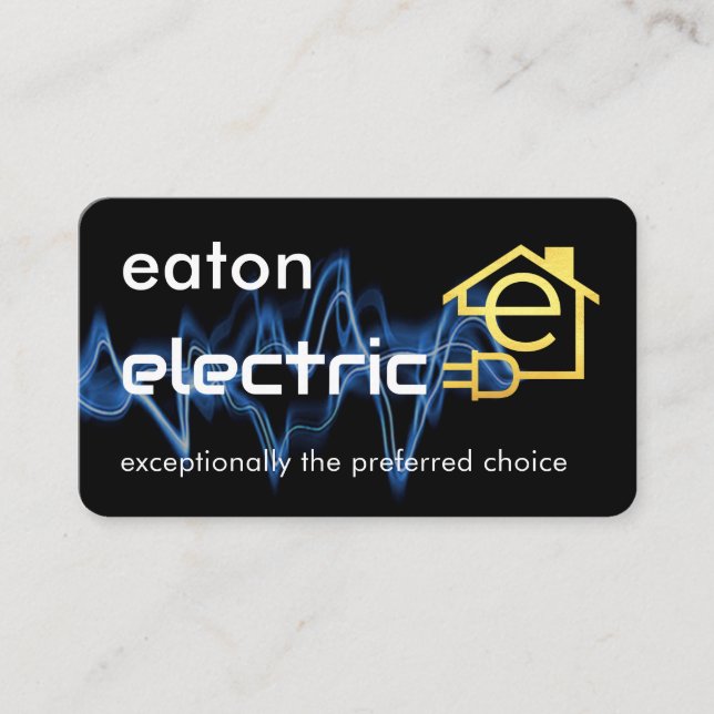 Cartão De Visita Lightning Powers Gold Letter-e Circuit Home (Frente)