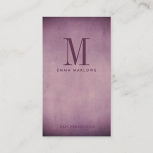 Cartão De Visita Lilac com Distância Mínima Monograma