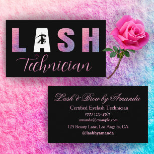 Cartão De Visita Lilac Cor-de-rosa-preto Design preto