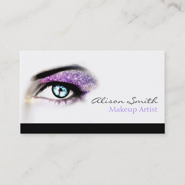 Cartão De Visita Lilac glitter eyeshadow - Artista Makeup (Frente)
