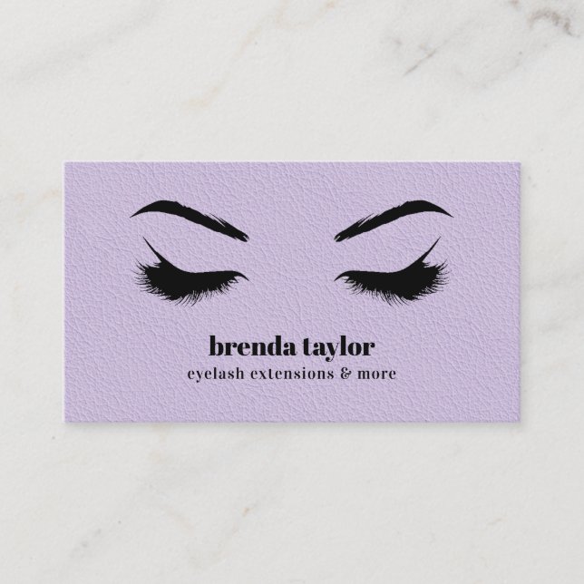 Cartão De Visita LILAC LEATHER chic Eyelash Browbar profissional (Frente)