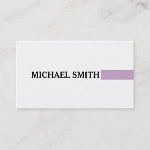 Cartão De Visita Lilac Moderno Elegante Profissional Branco