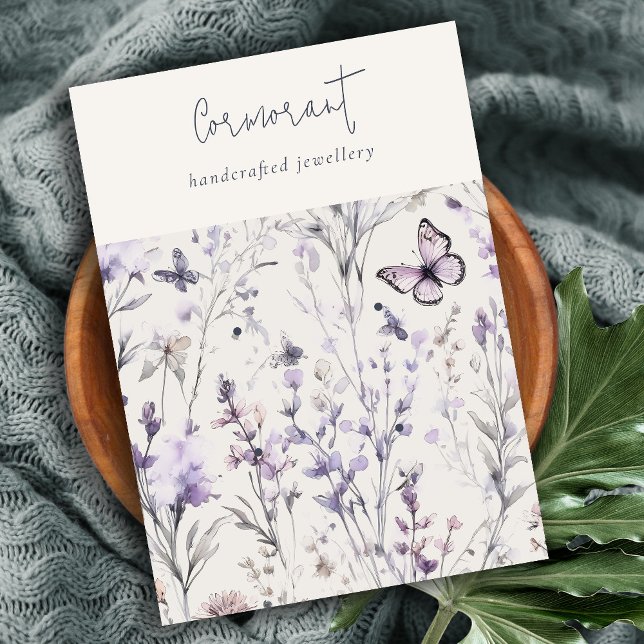 Cartão De Visita Lilac Purple Floral 2, Pêtamo De Ouvido (Criador carregado)