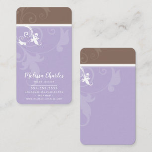 Cartão De Visita Lilac, púrpura, verde, na moda, ELEGANTE