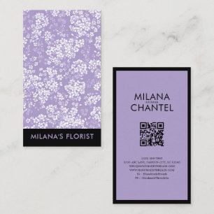 Cartão De Visita Lilás Daisy Flor Moderna Tendência Florista