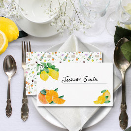 Cartão De Visita Limão e Laranja Casamento Francês