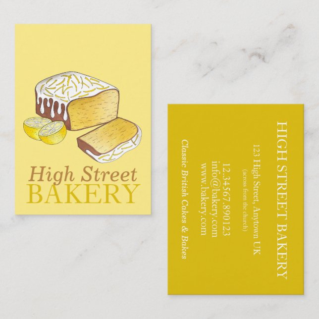 Cartão De Visita Limão-garoa-pão padaria pastelaria pastelaria (Frente/Verso)