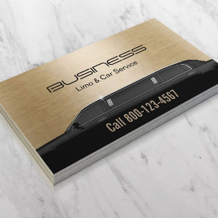 Cartão De Visita Limousine Limo & Car Service Modern Dourado