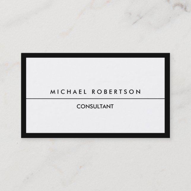 Cartão De Visita Limpa branca preta única e diferente (Frente)