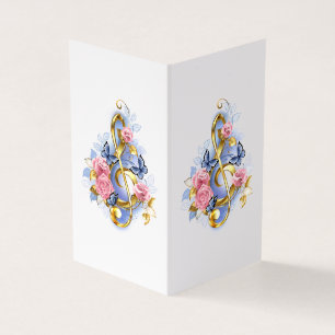 Cartão De Visita Limpa de árvore com rosas cor-de-rosa