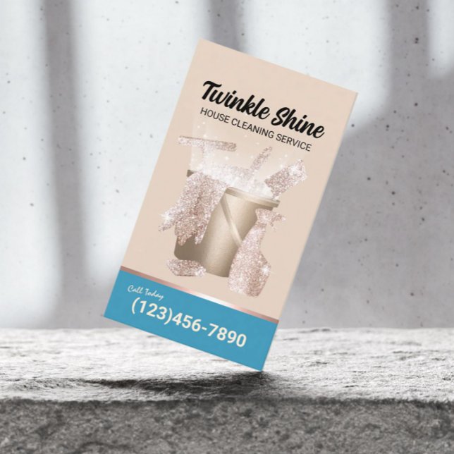 Cartão De Visita Limpeza da Casa Moderna Begei & Blue (Criador carregado)