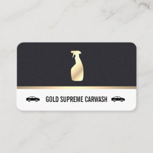 Cartão De Visita Limpeza de Carro Ouro Premium Couro