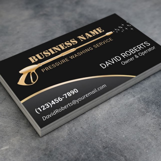 Cartão De Visita Limpeza de Dourada energia por pressão (Criador carregado)