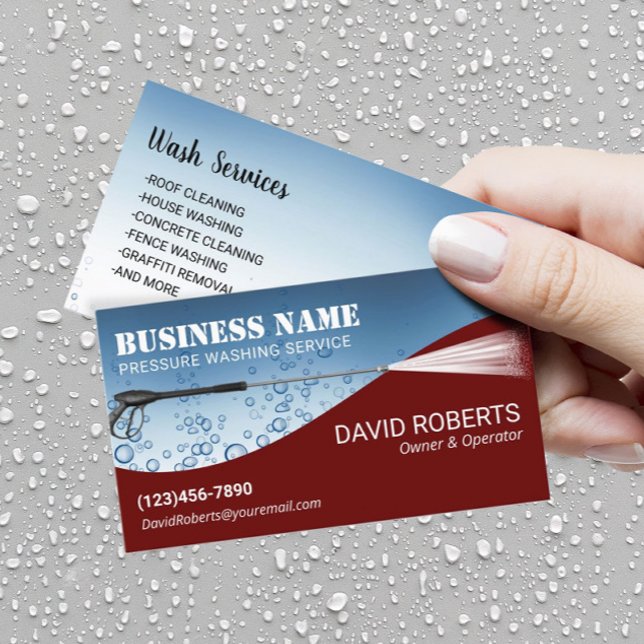 Cartão De Visita Limpeza de Energia Vermelha Moderna com Pressão (Criador carregado)