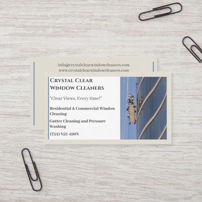 Cartão De Visita Limpeza de Janelas Comerciais Residenciais (Frente/Verso In Situ)