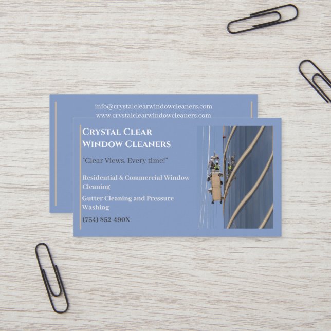 Cartão De Visita Limpeza de Janelas Comerciais Residenciais (Frente/Verso In Situ)