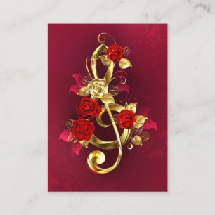 Cartão De Visita Limpeza de ouro com Flores Rosa