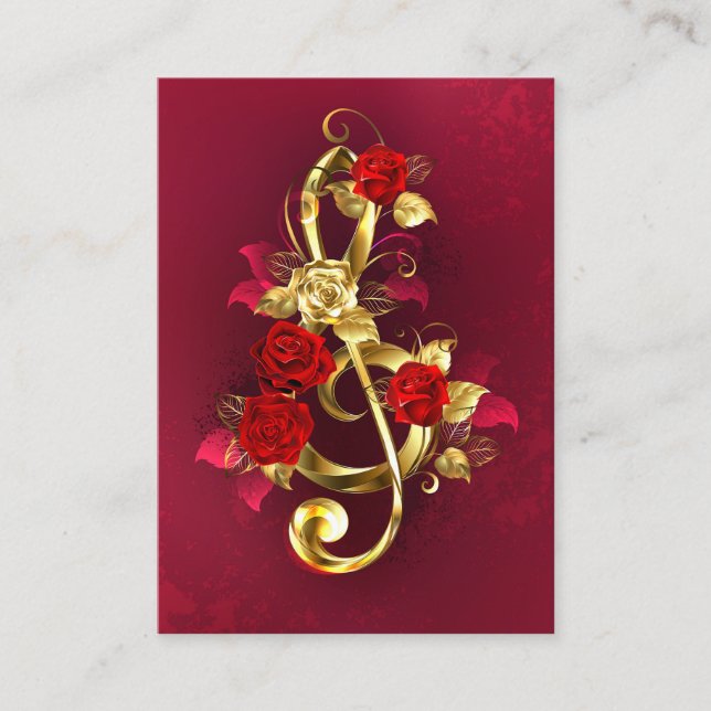 Cartão De Visita Limpeza de ouro com Flores Rosa (Frente)