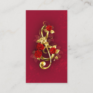 Cartão De Visita Limpeza de ouro com Flores Rosa