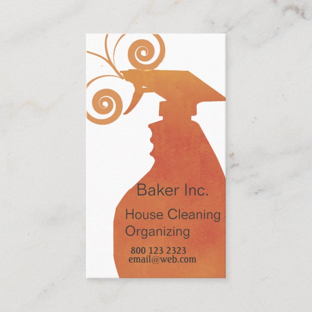 Cartão De Visita Limpeza De Servidores De Habitação Profissionais S (Frente)