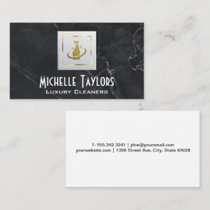 Cartão De Visita Limpeza do logotipo Marble