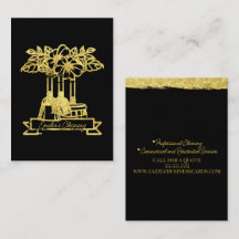 Limpeza Floral Planta Script Logo Ouro Falso