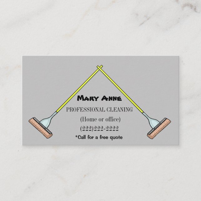 Cartão De Visita Limpeza Legal do Design Mops (Frente)