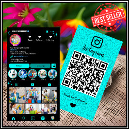 Cartão De Visita Limpeza Maid Instagram Turquoise Domicílio QR
