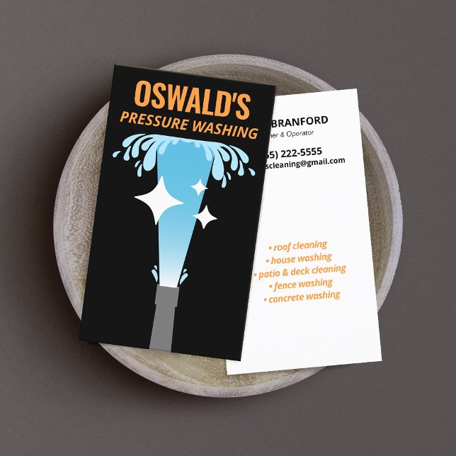 Cartão De Visita Limpeza Patriótica de Energia de Lavagem de Pressã (Criador carregado)