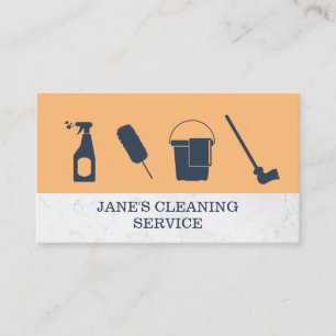 Cartão De Visita Limpeza  Serviço Maid  Marble  Serviço doméstic