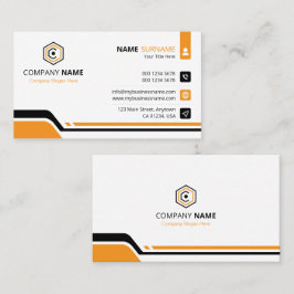 Cartão De Visita Limpo & Moderno Laranja & Branco Corporativo
