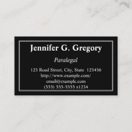 Cartão de visita limpo & tradicional do Paralegal