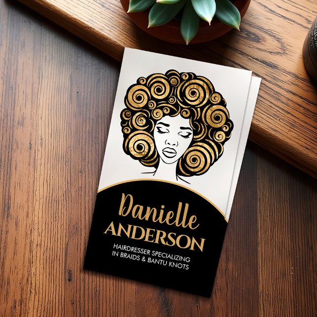 Cartão De Visita Linda Mulher Americana Africana Silhouette (Criador carregado)