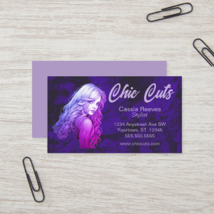 Cartão De Visita Linda Mulher Estilo Cabelo Bela Salão