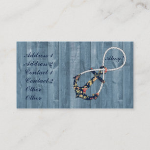 Cartão De Visita Linda rosa de colheita infinidade da âncora flora