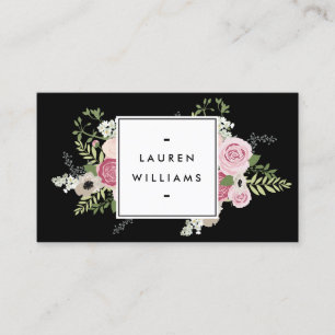 Cartão De Visita Lindas Rosas Rosa Modernas Elegância II