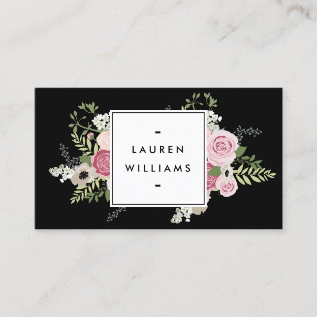 Cartão De Visita Lindas Rosas Rosa Modernas Elegância II (Frente)