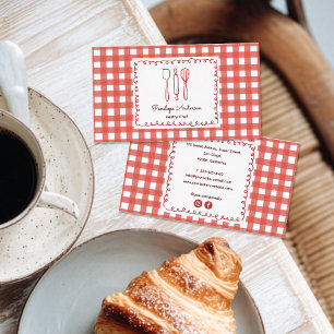 Cartão De Visita Lindo Chef de Xadrez de Casa de Campo Rústica