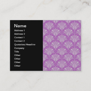 Cartão De Visita Lindo Damasco Roxo e Branco