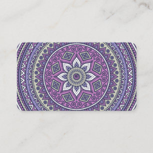 Cartão De Visita Lindo Mandala Roxo Único