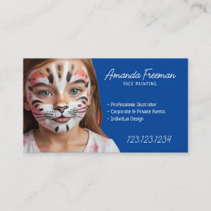 Cartão De Visita Lindos, Azuis e Brancos - Pintura na Face