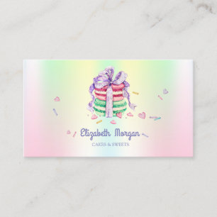 Cartão De Visita Lindos Macarons Elegantes,Doces,Holográficos