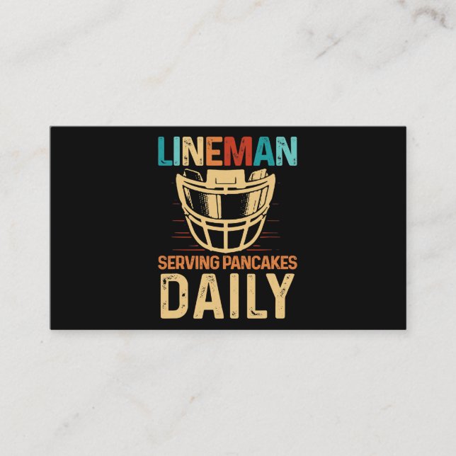 Cartão De Visita Lineman Serving Pancakes Daily Football Offensive  (Frente)