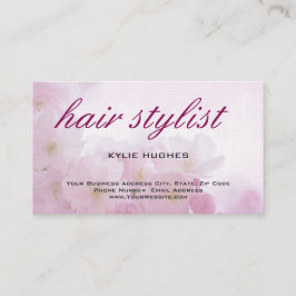 Cartão De Visita Linen Feminine Floral Hair Stylist Professional