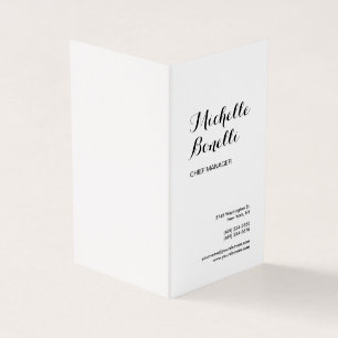 Cartão De Visita Linen Professional Minimalist White Modern
