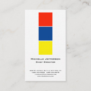 Cartão De Visita Linen Professional Modern Azul Amarelo Branco