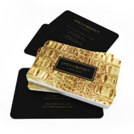 Cartão De Visita Linguador Dourado brilhante crocodilo